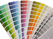 Farbfächer zur Pulverfarbwahl